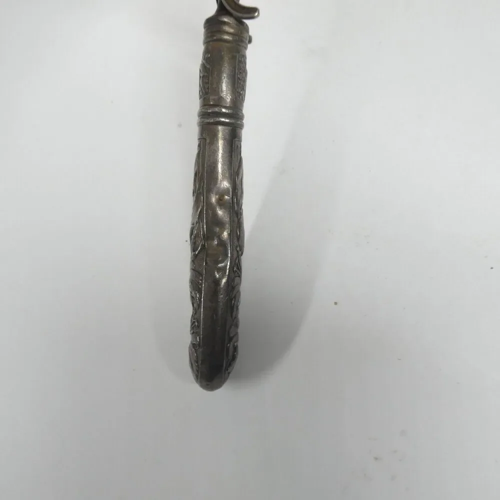 Meat Roast Carving Fork Repousse Floral Handle Vintage Silverplate